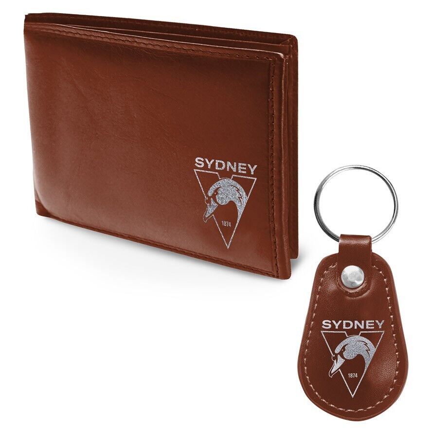 AFL Sydney Swans PU Leather Wallet & Keyring Gift Pack