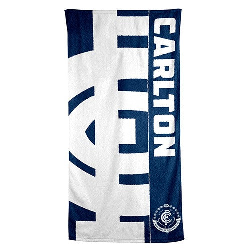 AFL Carlton Blues Beach Towel -150x75cm (Gym, Swimming, Shower, Bath) Gift idea