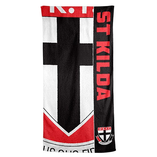 AFL St Kilda Saints Beach Towel - 150x75cm (Gym, Swimming, Shower, Bath) Gift