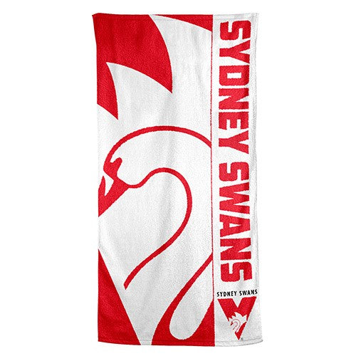 AFL Sydney Swans Beach Towel - 150x75cm (Gym, Swimming, Shower, Bath) Gift Idea