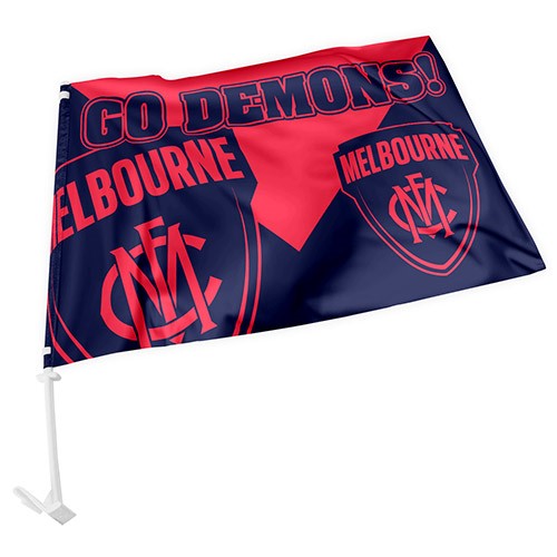 AFL Melbourne Demons - Car Flag - 49cm x 30cm