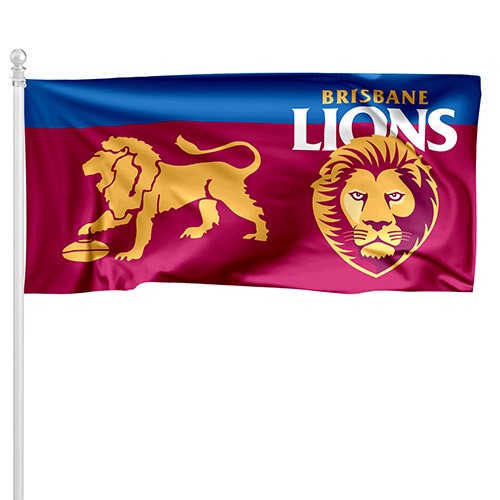 AFL Brisbane Lions - Large Flag Pole Style - 180cm x 90cm (Pole not included)