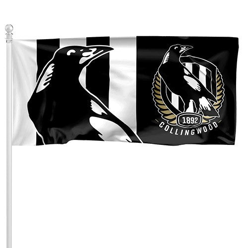 AFL Collingwood Magpies - Large Flag Pole Style - 180cm x 90cm (Pole not included)