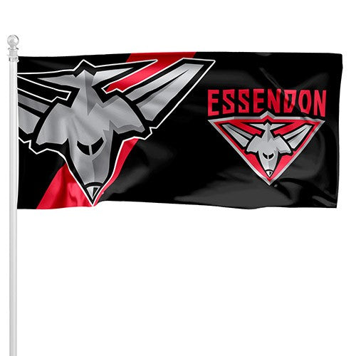 AFL Essendon Bombers - Large Flag Pole Style - 180cm x 90cm (Pole not included)