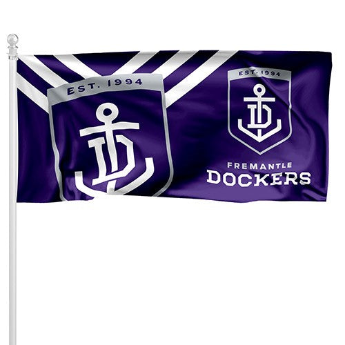 AFL Fremantle Dockers - Large Flag Pole Style - 180cm x 90cm (Pole not included)