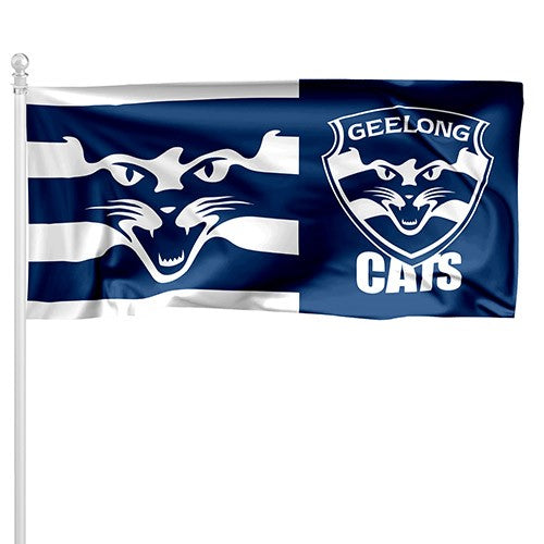 AFL Geelong Cats - Large Flag Pole Style - 180cm x 90cm (Pole not included)