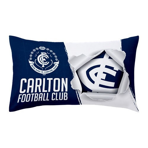 AFL Carlton Blues - Single Pillow case - 73cm x 48cm -Team Logo & Colours