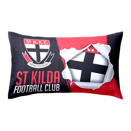 AFL St Kilda Saints - Single Pillow case - 73cm x 48cm - Team Logo & Colours