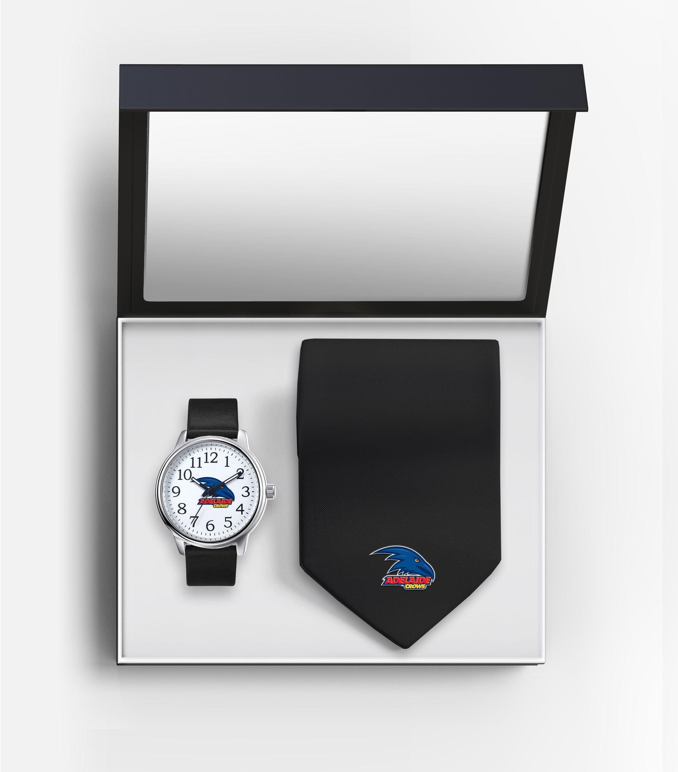 AFL Adelaide Crows Watch & Tie Gift Set - Fathers Day or Christmas Present