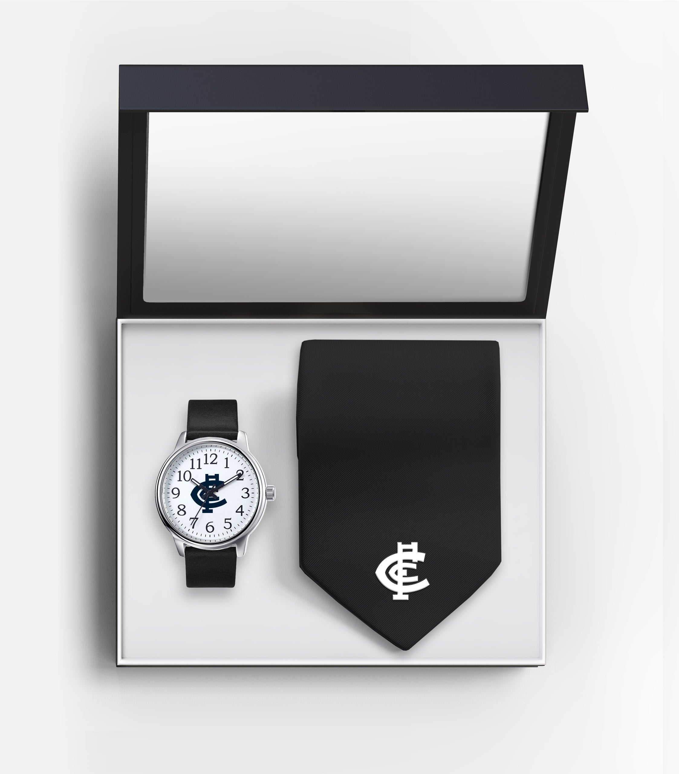 AFL Carlton Blues Watch & Tie Gift Set - Fathers Day or Christmas Present