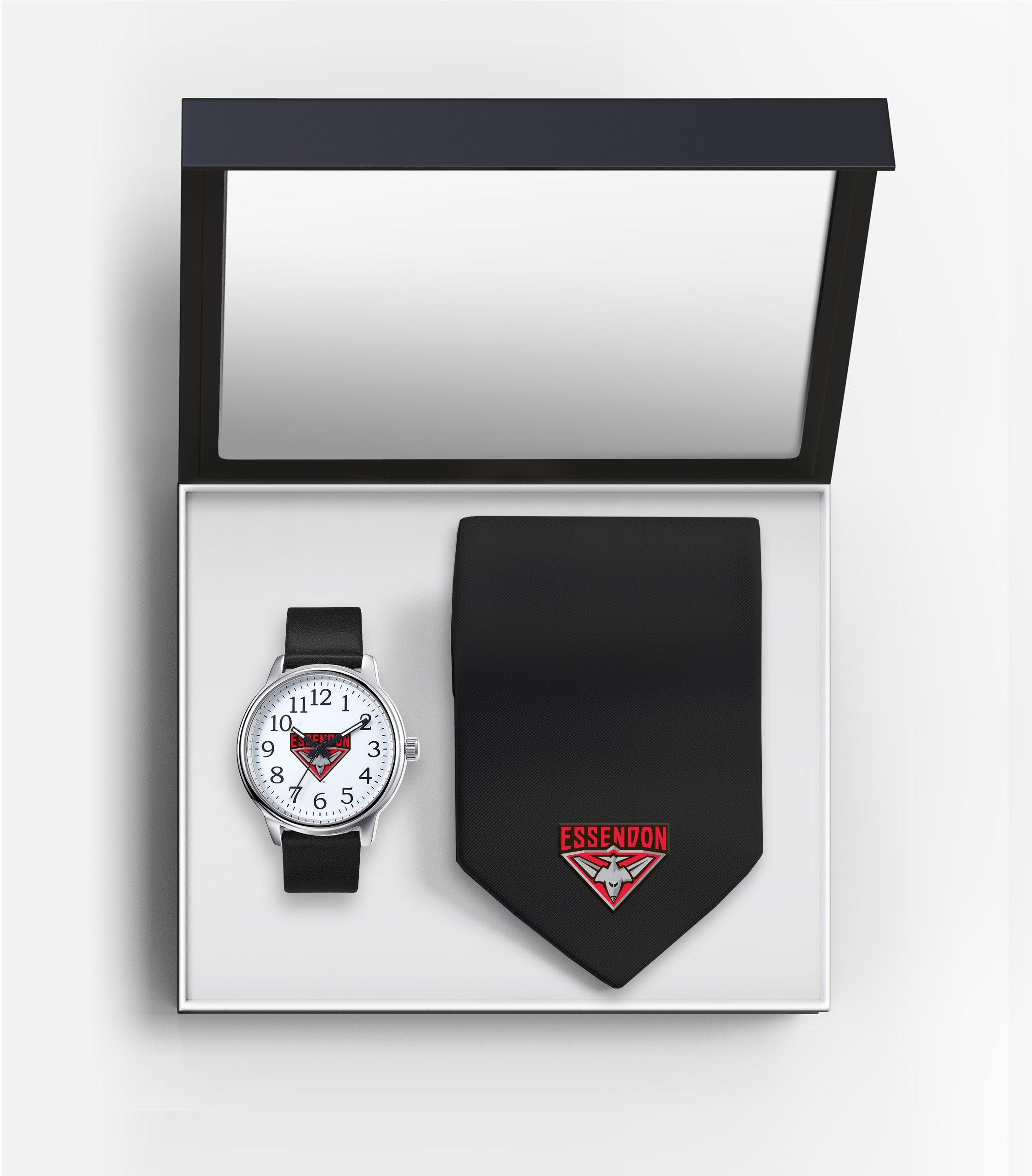 AFL Essendon Bombers Watch & Tie Gift Set - Fathers Day or Christmas Present