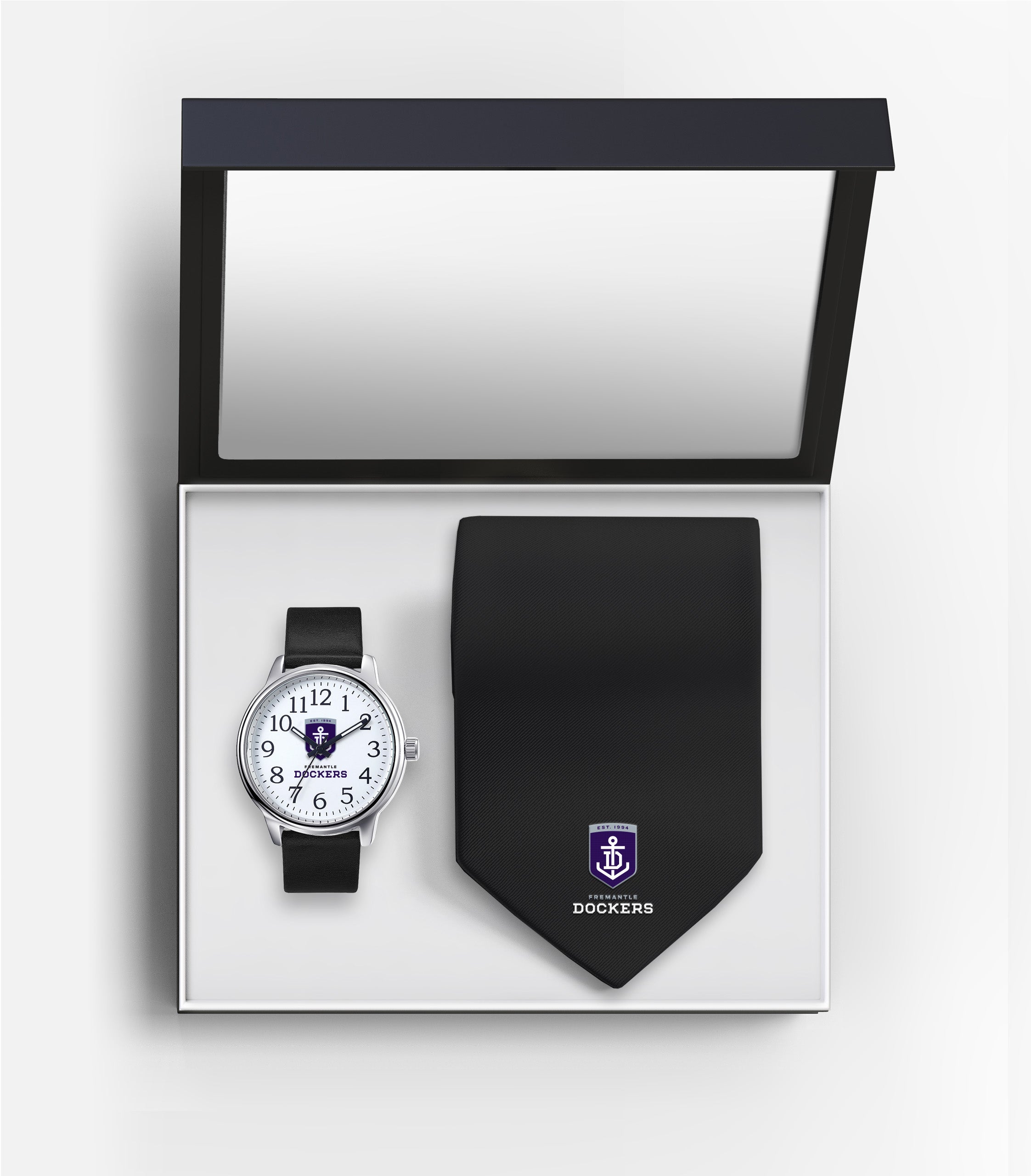 AFL Fremantle Dockers Watch & Tie Gift Set - Fathers Day or Christmas Present