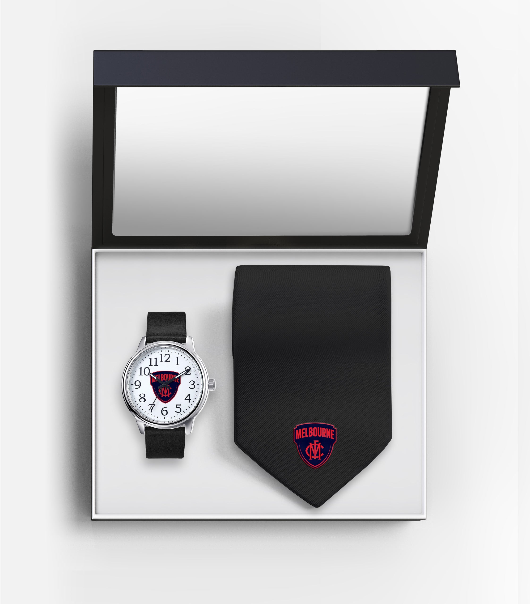 AFL Melbourne Demons Watch & Tie Gift Set - Fathers Day or Christmas Present