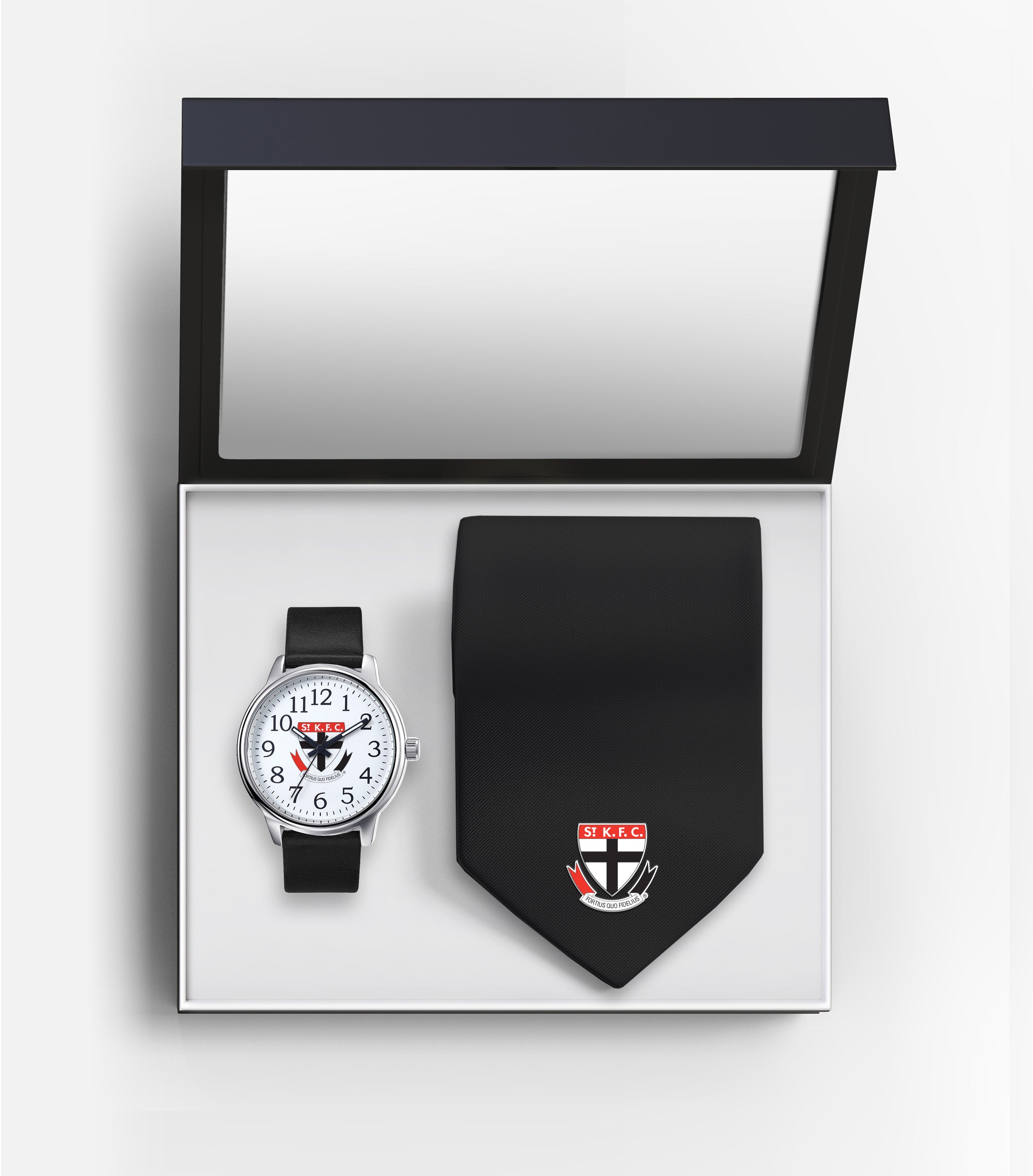 AFL St Kilda Saints Watch & Tie Gift Set - Fathers Day or Christmas Present