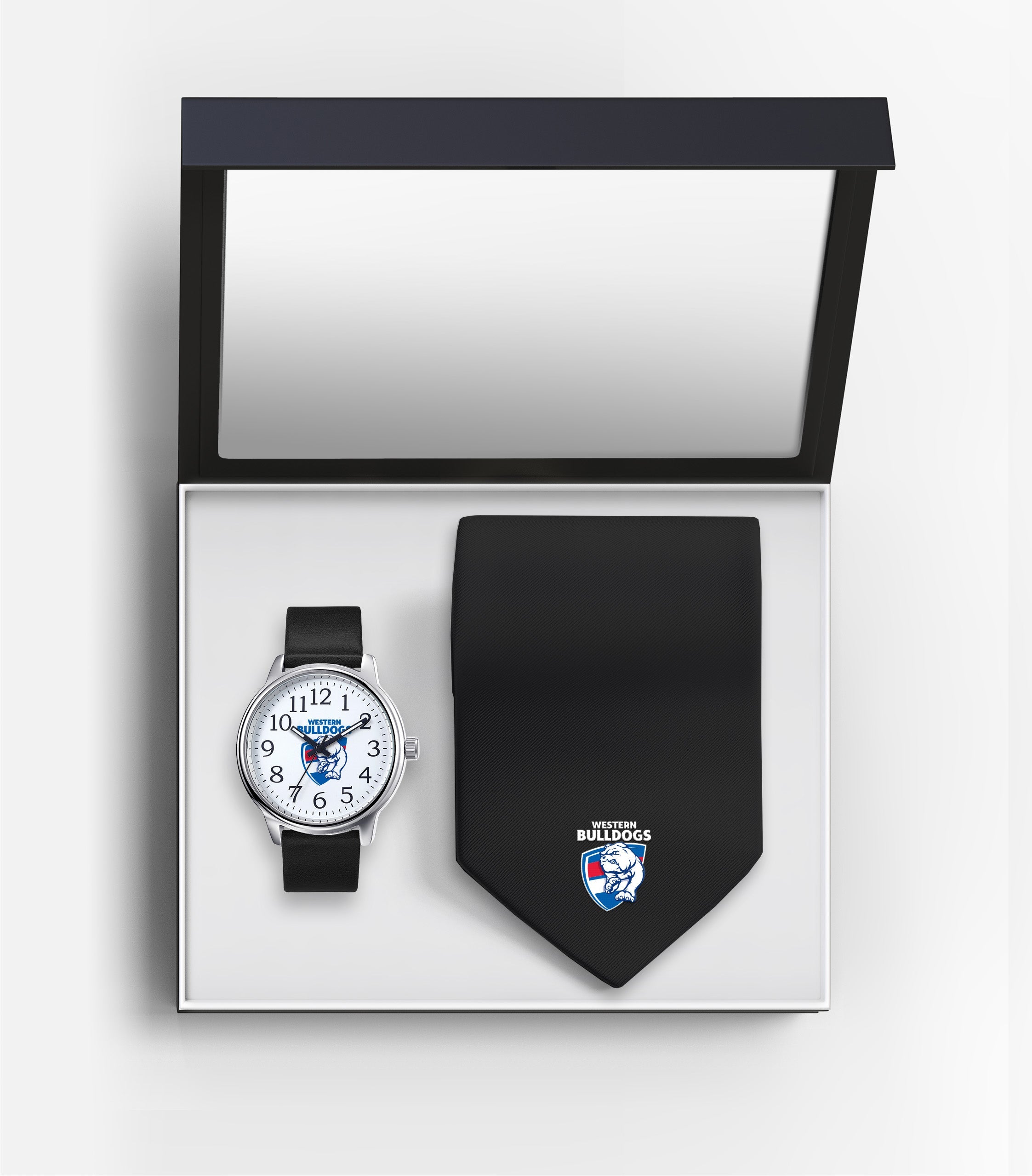 AFL Western Bulldogs Watch & Tie Gift Set - Fathers Day or Christmas Present