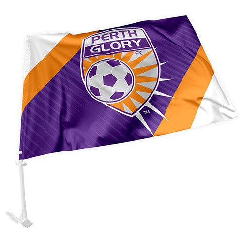 A-League Perth Glory Car Flag 45cm x 30cm with plastic car connector