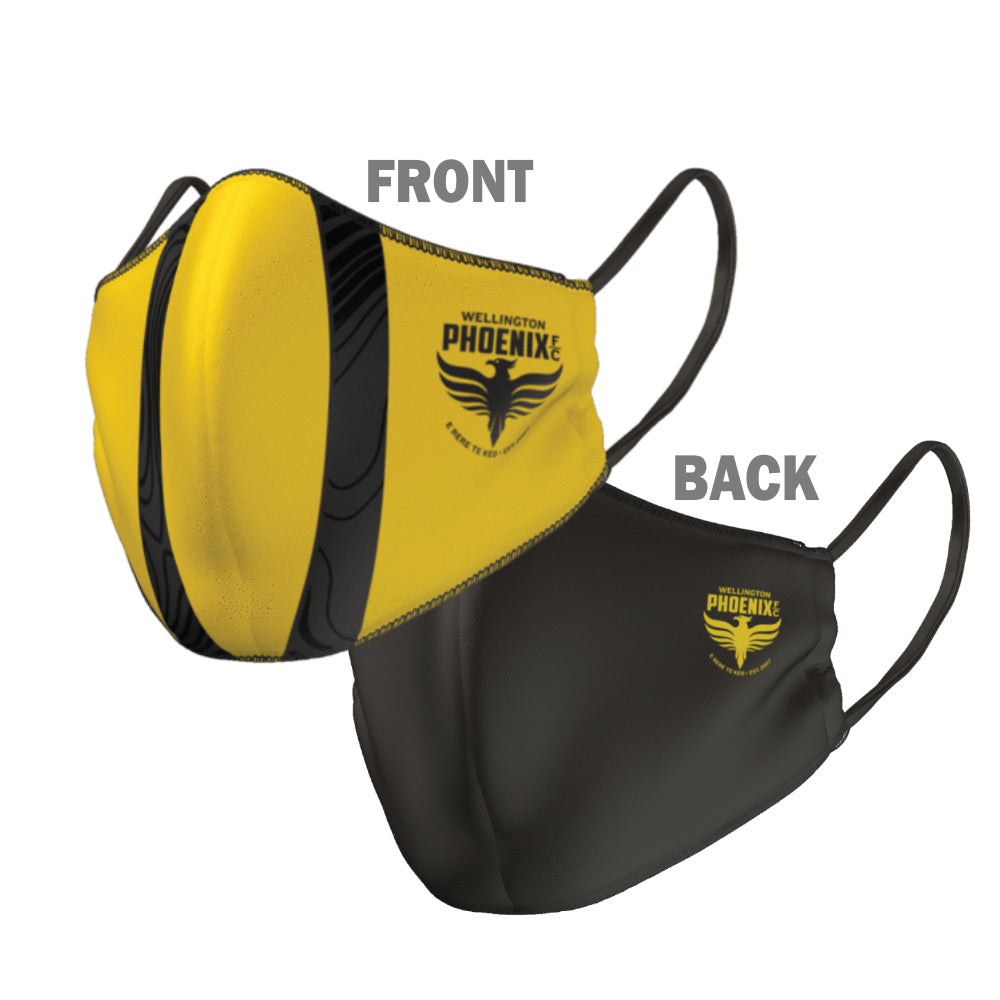 A-League Wellington Phoenix Face Mask Reversible Washable: 1 Size: Large