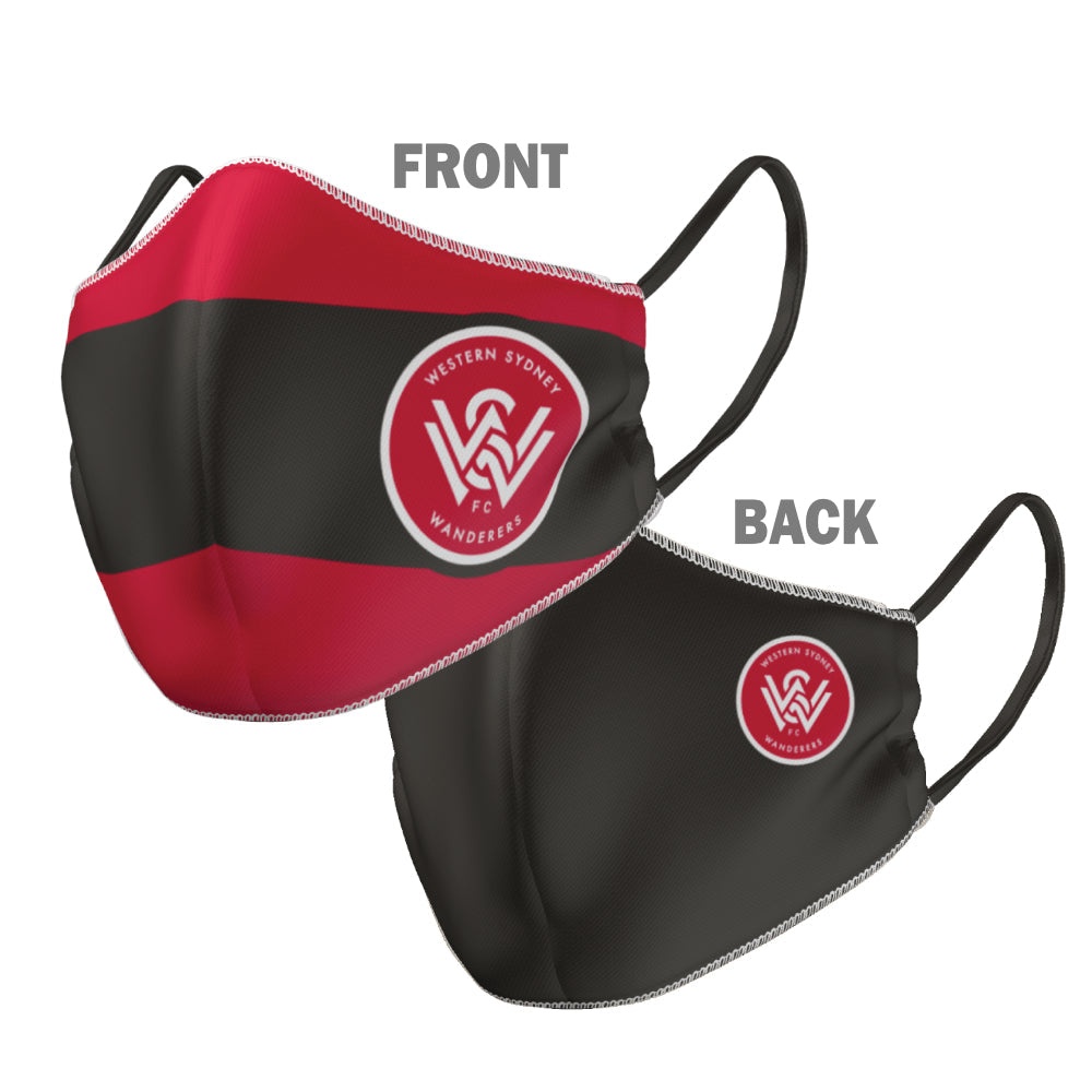 A-League Western Sydney Wanderers Face Mask Reversible Washable-Large,Small,Kids