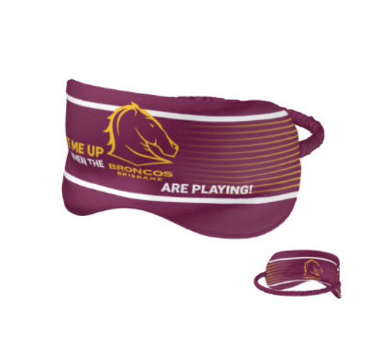 NRL Brisbane Broncos Sleep Mask - Double Sided - Official NRL Product - GIFT