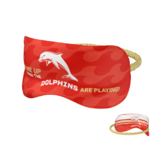 NRL Redcliffe Dolphins Sleep Mask - Double Sided - Official NRL Product - GIFT