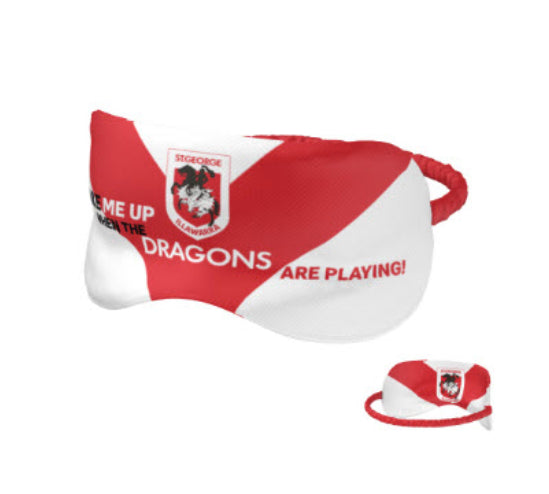 NRL St George Dragons Sleep Mask - Double Sided - Official NRL Product - GIFT