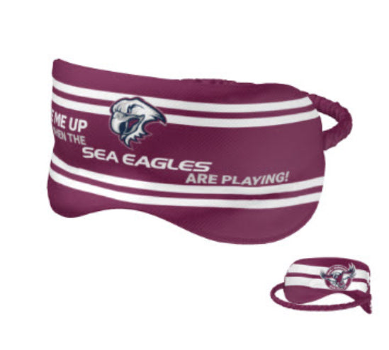 NRL Manly Sea Eagles Sleep Mask - Double Sided - Official NRL Product - GIFT