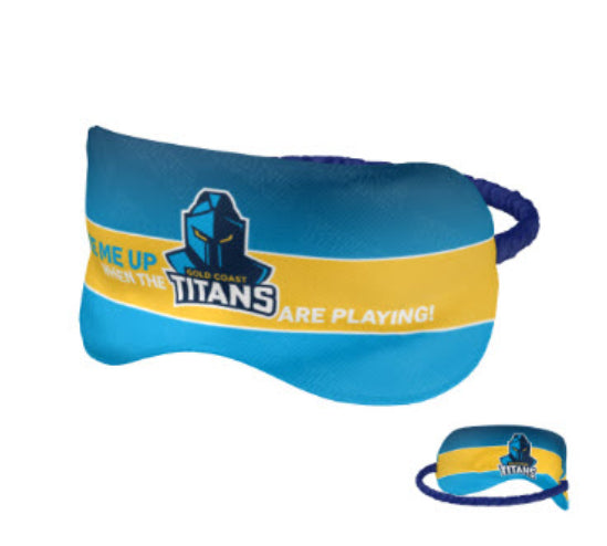 NRL Gold Coast Titans Sleep Mask - Double Sided - Official NRL Product - GIFT