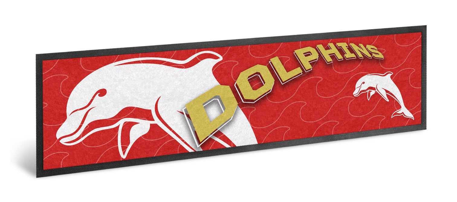 NRL Redcliffe Dolphins Bar Runner Mat 90cm x 25cm