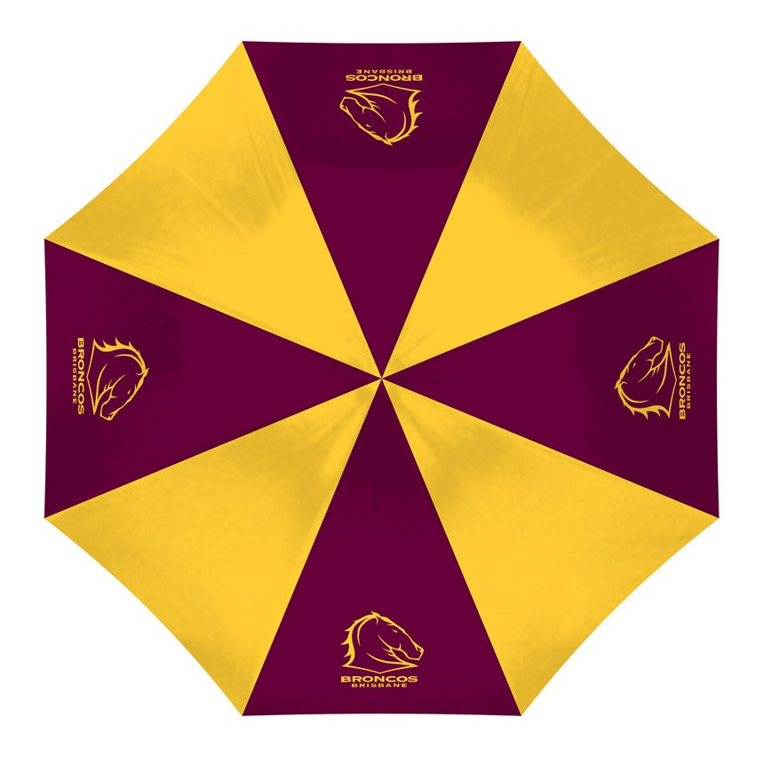 NRL Brisbane Broncos Compact Umbrella - Glovebox Suitable - Gift Idea