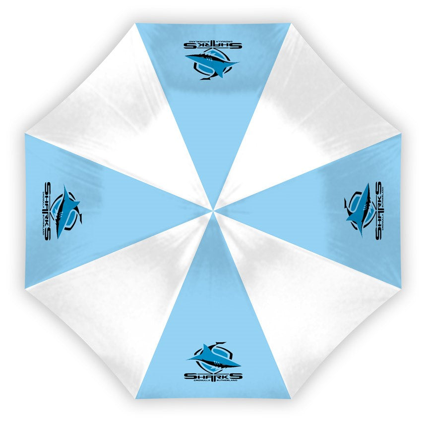 NRL Cronulla Sutherland Sharks Compact Umbrella - Glovebox Suitable - Gift idea