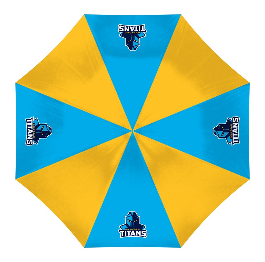 NRL Gold Coast Titans Compact Umbrella - Glovebox Suitable - Gift idea