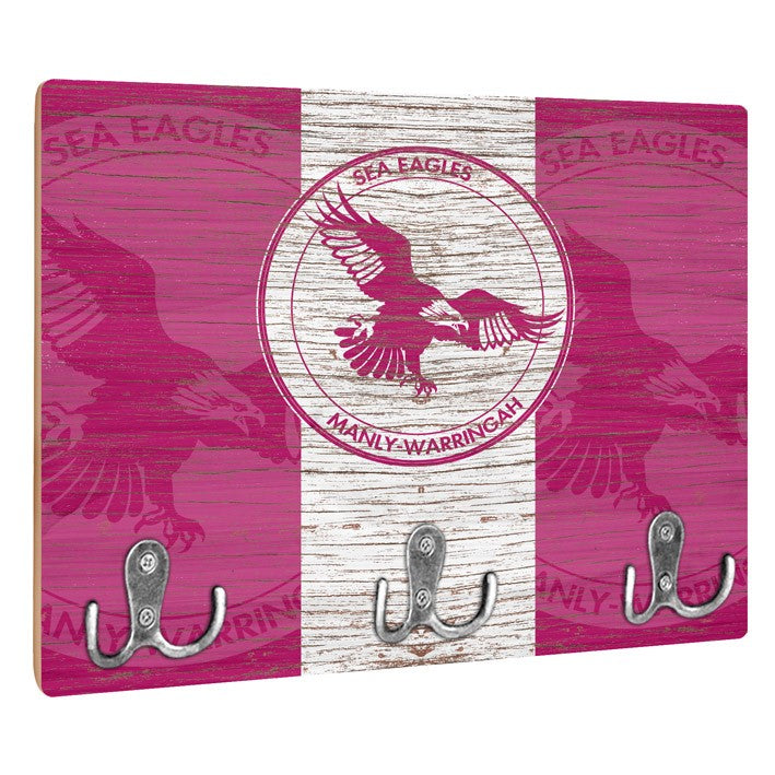 NRL Heritage Manly Warringah Sea Eagles Wall Key Rack Holder - Retro - Gift