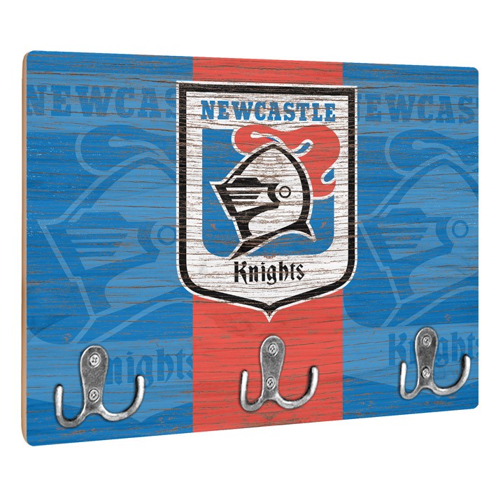 NRL Heritage Newcastle Knights Wall Key Rack Holder - Retro - Gift