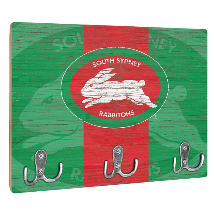 NRL Heritage South Sydney Rabbitohs Wall Key Rack Holder - Retro - Gift