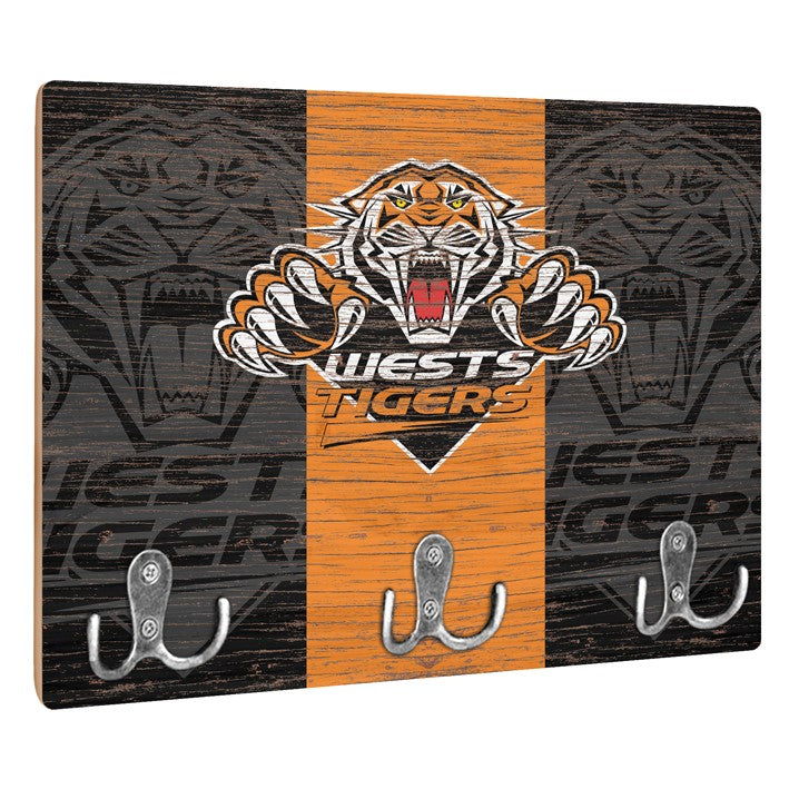 NRL Heritage Wests Tigers Wall Key Rack Holder - Retro - Gift