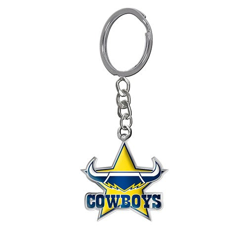 NRL North QLD Cowboys Enamel Logo Keyring - Very High Quality