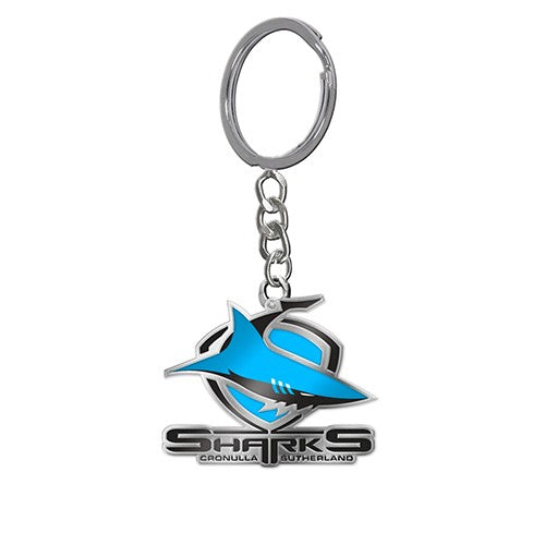 NRL Cronulla Sharks Enamel Logo Keyring - Very High Quality