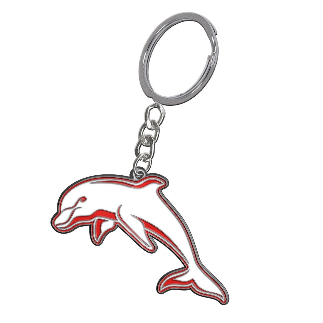 NRL Redcliffe Dolphins Enamel Logo Keyring - Very High Quality