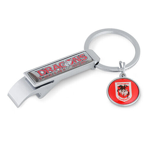 NRL St George Illawarra Dragons Metal Keyring Bottle opener with Pendant