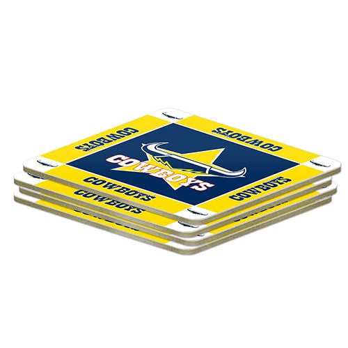 NRL North QLD Cowboys Coasters - Pack of 4 Coasters - Gift Idea