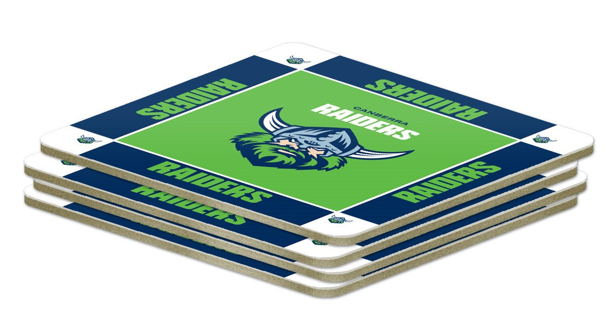 NRL Canberra Raiders Coasters - Pack of 4 Coasters - Gift Idea