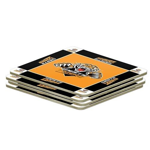 NRL Wests Tigers Retro Logo Coasters - Pack of 4 Coasters - Gift Idea