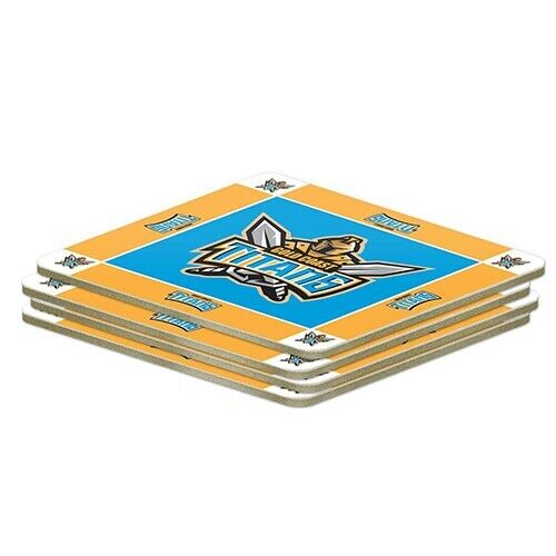 NRL Gold Coast Titans Retro Logo Coasters - Pack of 4 Coasters - Gift Idea