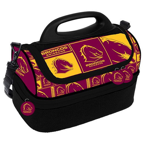 NRL Brisbane Broncos Print Dome Cooler Bag - Insulated Lunch Box - Work, School