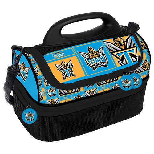 NRL Gold Coast Titans Retro Logo Print Dome Cooler Bag - Insulated Lunch Box