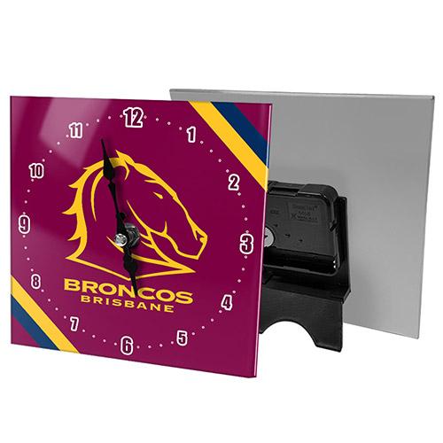 NRL Brisbane Broncos Mini Glass Desk Clock - Gift Idea