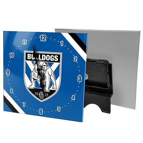 NRL Canterbury Bankstown Bulldogs Mini Glass Desk Clock - Gift Idea