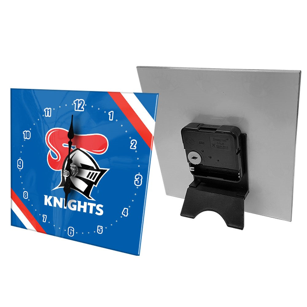 NRL Newcastle Knights Mini Glass Desk Clock - Gift Idea