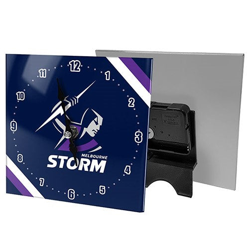 NRL Melbourne Storm Mini Glass Desk Clock - Gift Idea