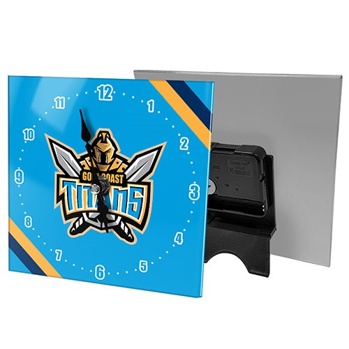 NRL Gold Coast Titans Mini Glass Desk Clock - Gift Idea